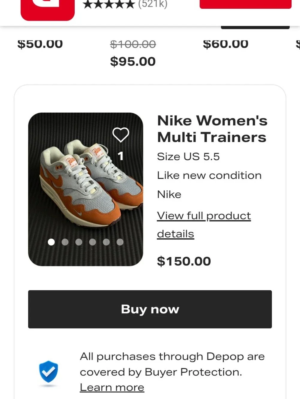 Nike Women’s White & Orange Athletic Sneakers